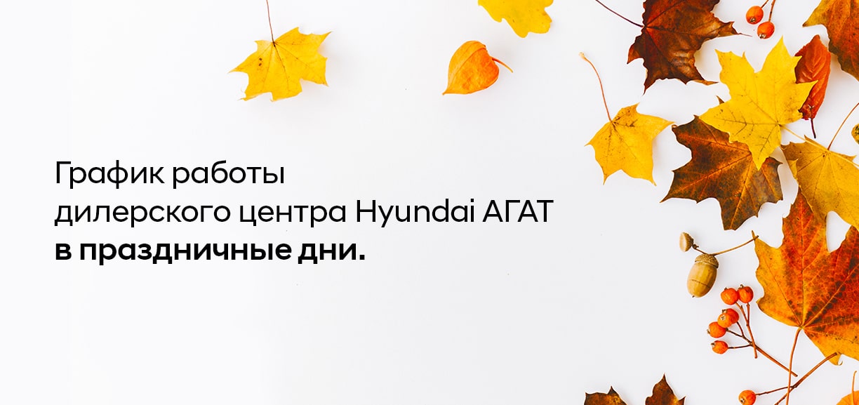 График работы дилерского центра Hyundai в праздничные дни.